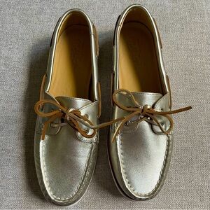 Sperry Gold Cup Authentic Original 2 Eye Montana Gold Metallic Boat Sailing Shoe